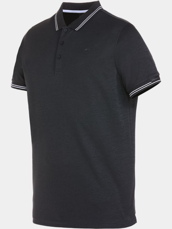 Daniel Springs Anti Odor Funktions Halbarm Polo dunkelgrau melange