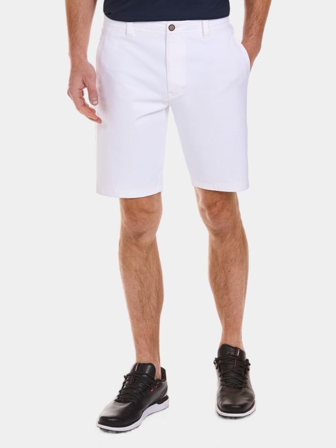 Daniel Springs REMO Nylon-Stretch Bermuda Hose weiß