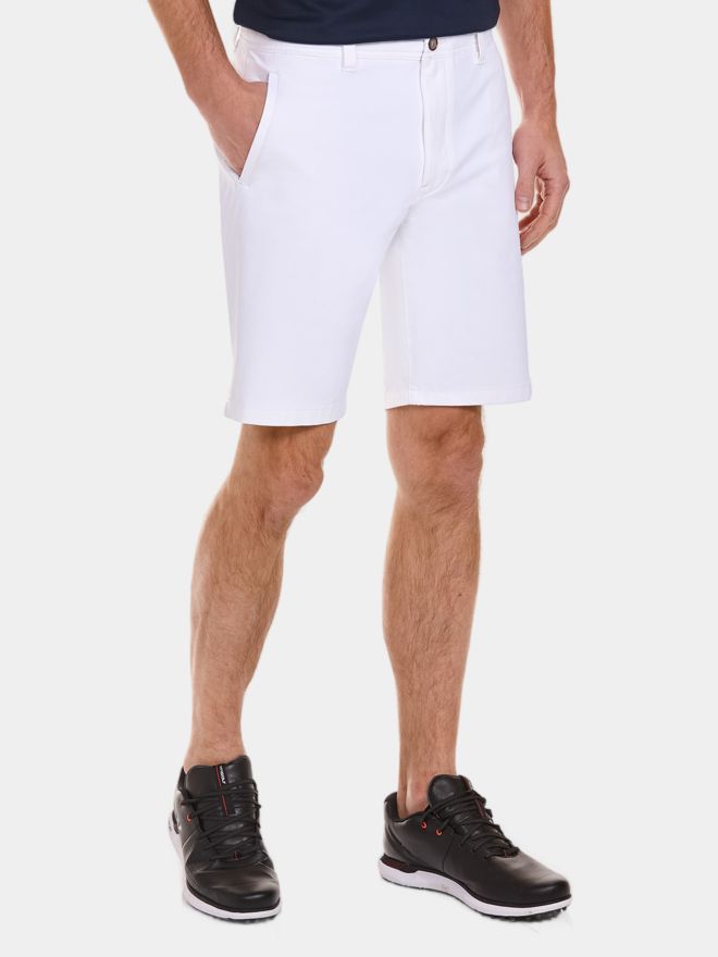 Daniel Springs REMO Nylon-Stretch Bermuda Hose weiß