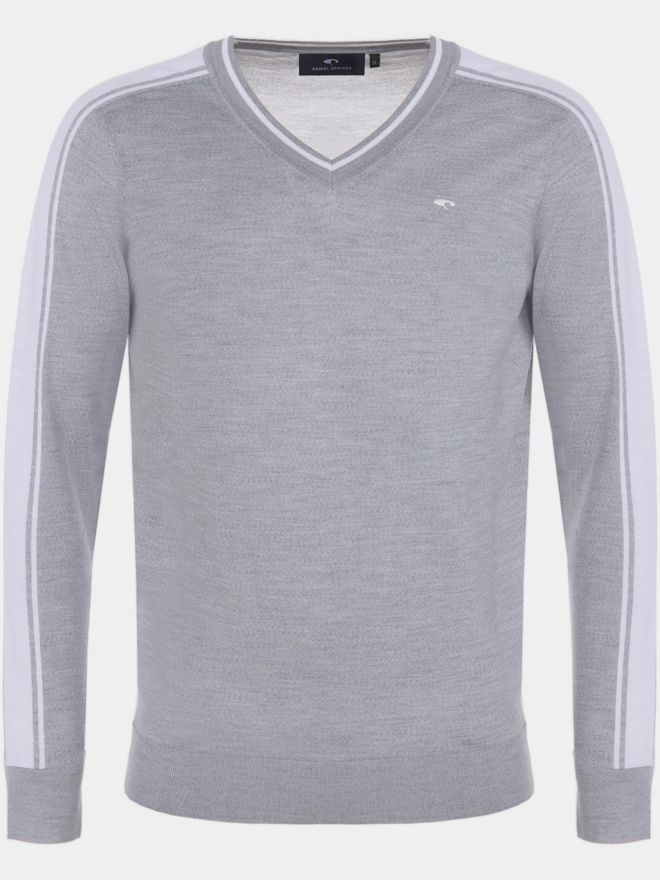 Daniel Springs Merino Extrafein Pullover Strick hellgrau melange