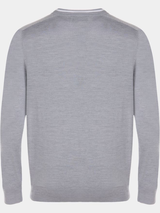 Daniel Springs Merino Extrafein Pullover Strick hellgrau melange