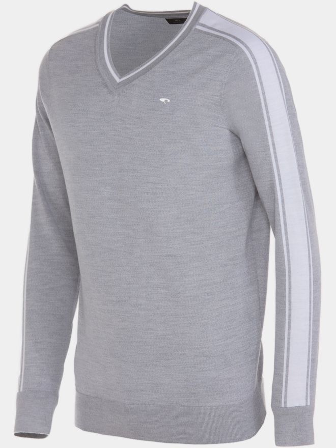 Daniel Springs Merino Extrafein Pullover Strick hellgrau melange