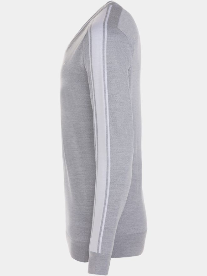 Daniel Springs Merino Extrafein Pullover Strick hellgrau melange