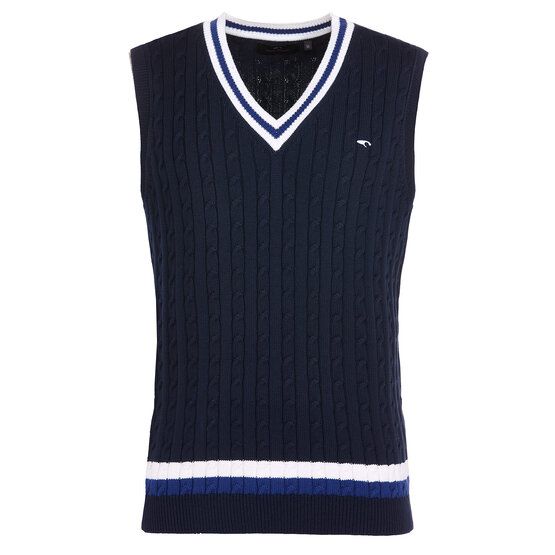 Daniel Springs  Retro cable knit pullover navy