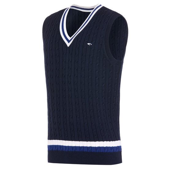 Daniel Springs  Retro cable knit pullover navy