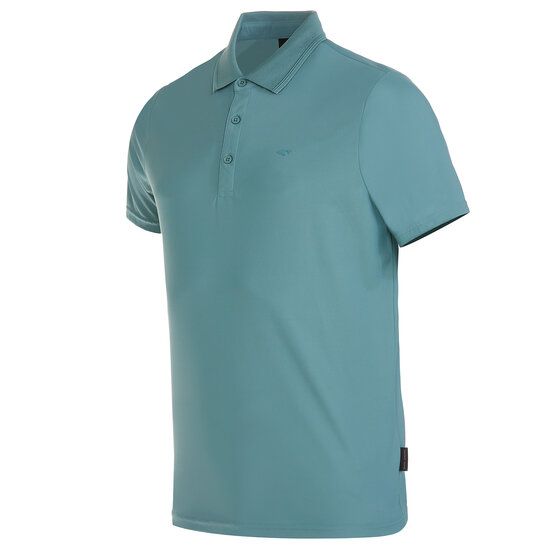 Daniel Springs  Nylon pique half-sleeve polo petrol