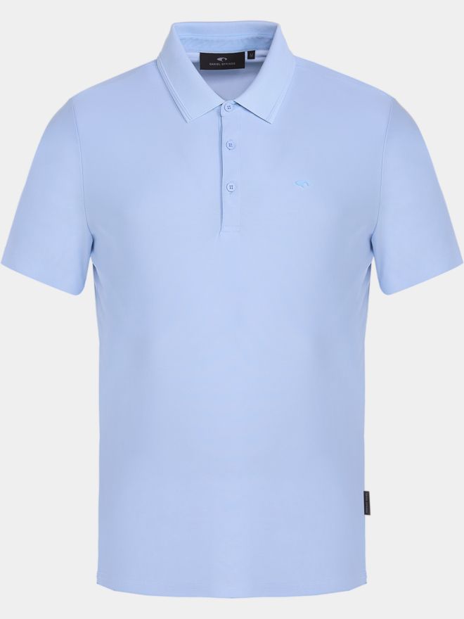Daniel Springs Nylon Pique Halbarm Polo hellblau
