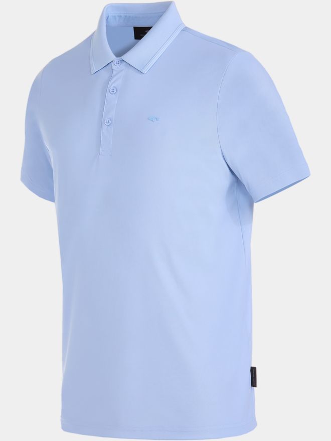 Daniel Springs Nylon Pique Halbarm Polo hellblau