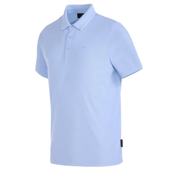 Daniel Springs  Nylon pique half-sleeve polo light blue