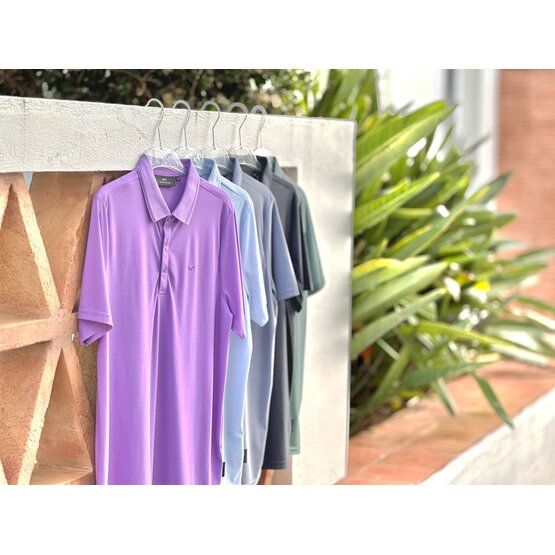 Daniel Springs  Nylon pique half-sleeve polo purple