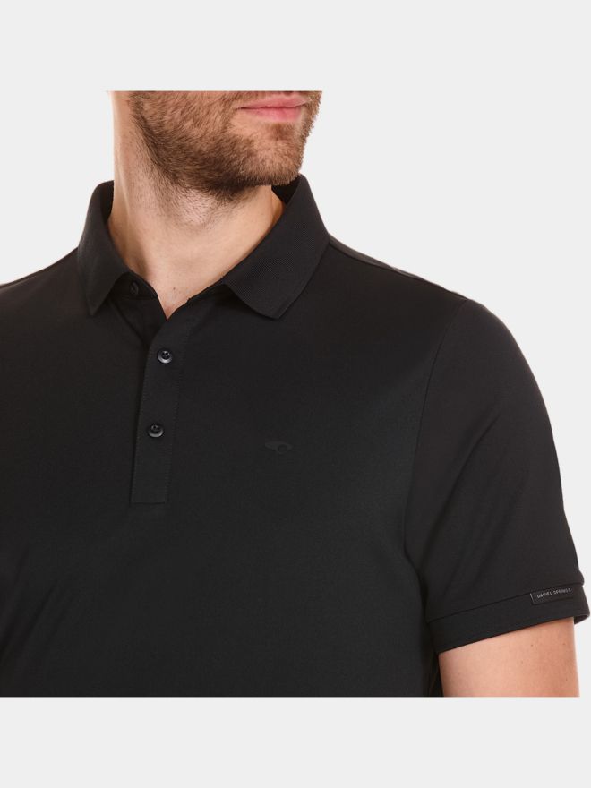 Daniel Springs Funktions Halbarm Polo schwarz