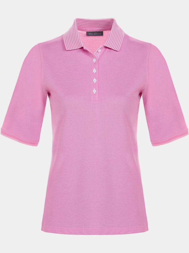 Valiente 2-Tone Pique Halbarm Polo pink