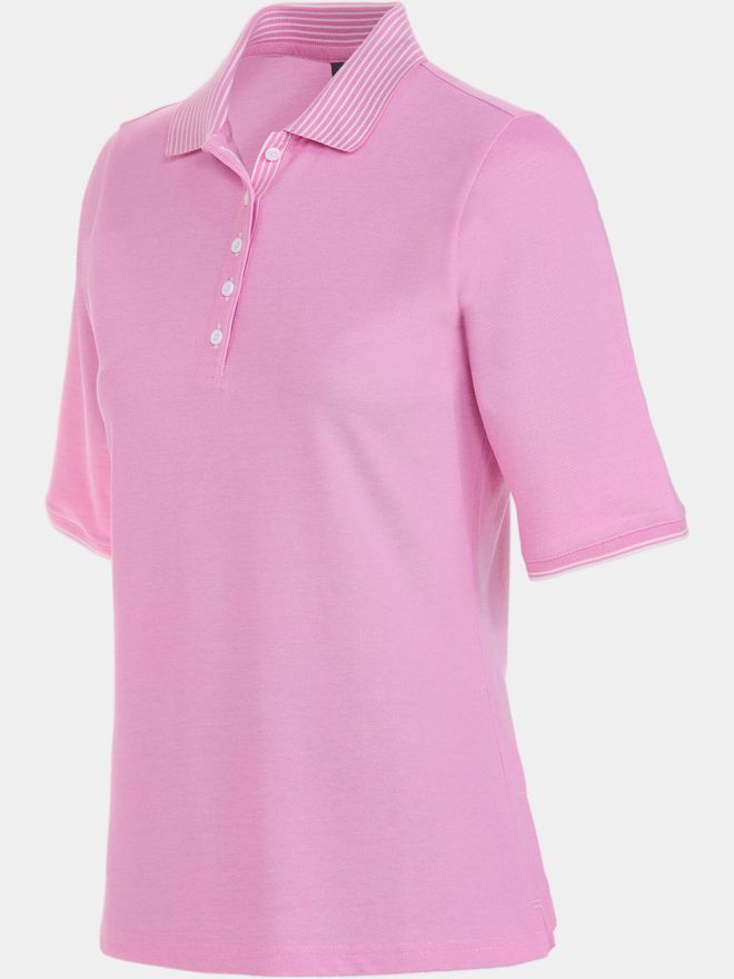 Valiente 2-Tone Pique Halbarm Polo pink