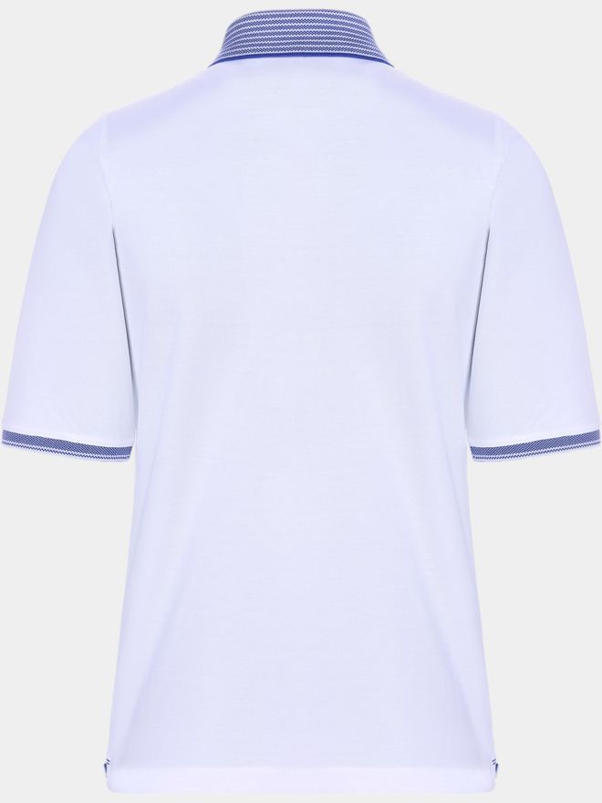 Valiente 2-Tone Pique Halbarm Polo weiß