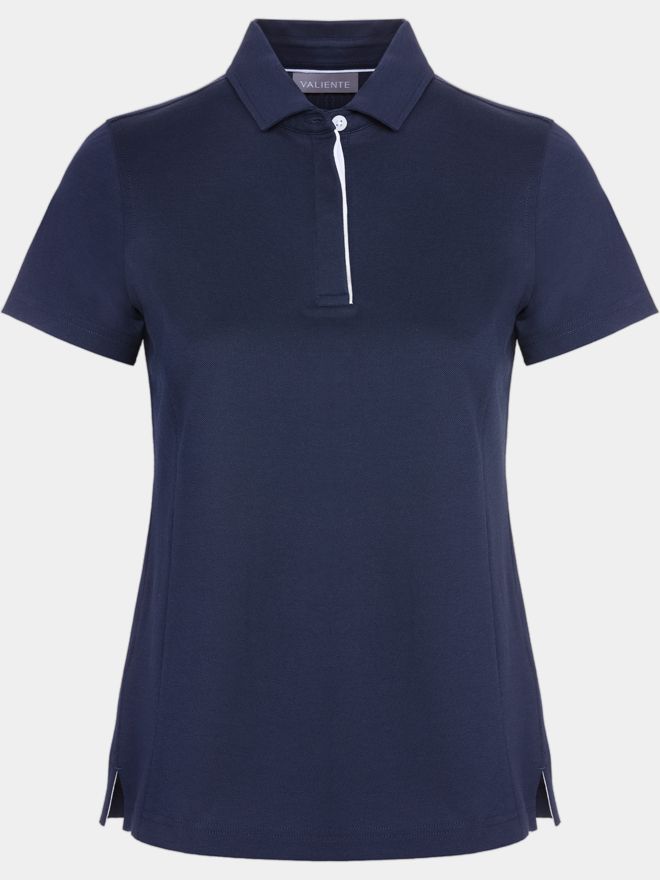 Valiente Rueckenfalte Halbarm Polo navy