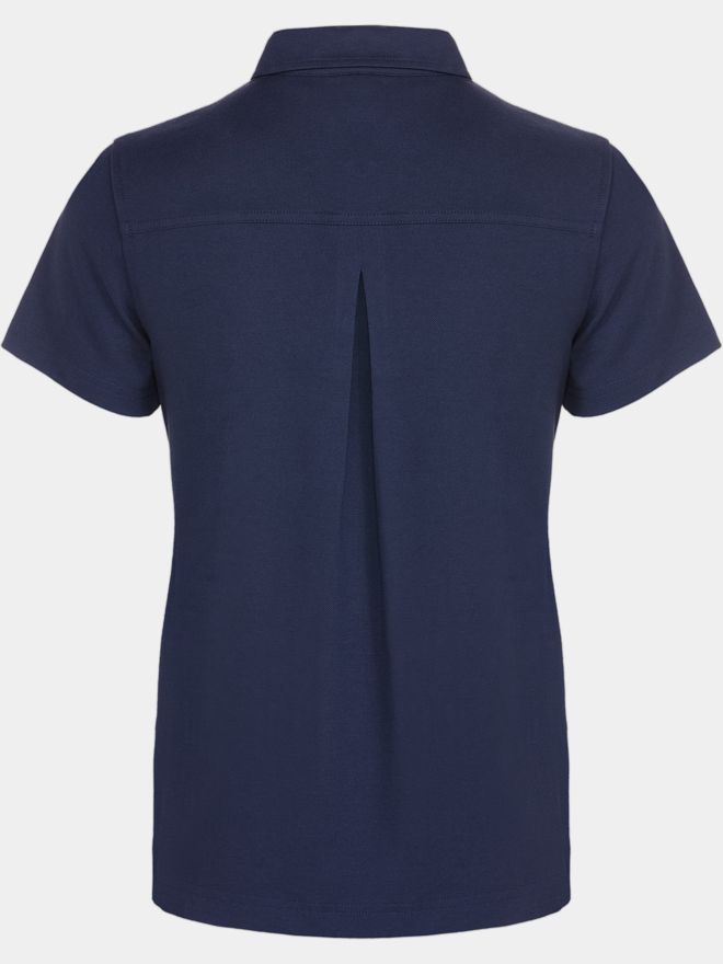 Valiente Rueckenfalte Halbarm Polo navy
