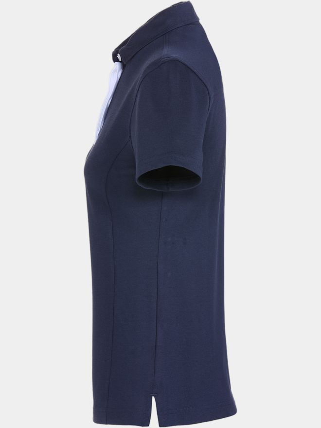 Valiente Rueckenfalte Halbarm Polo navy