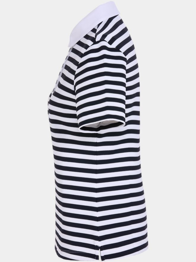 Valiente Jaquard-Streifen Halbarm Polo navy