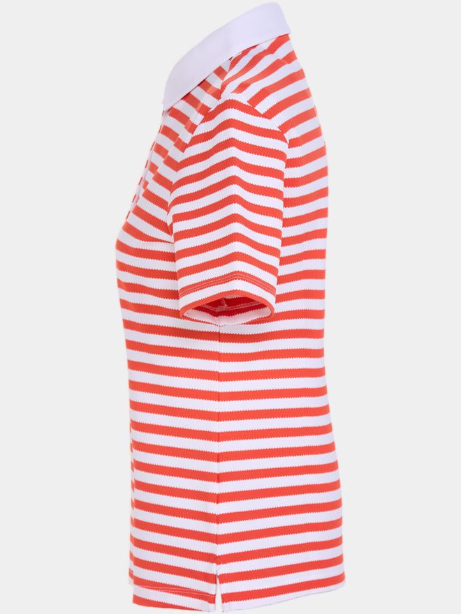 Valiente Jaquard-Streifen Halbarm Polo koralle