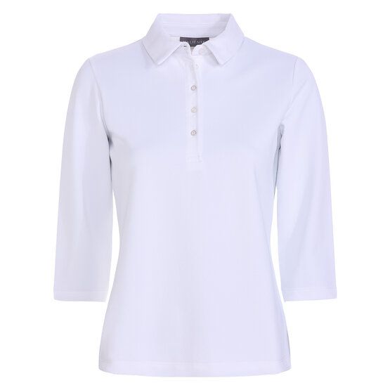 Valiente  Jaquard structure 3/4 sleeve polo white