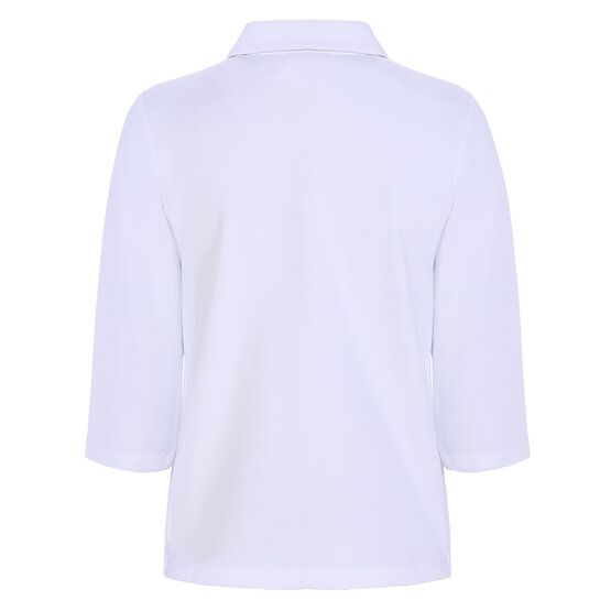 Valiente  Jaquard structure 3/4 sleeve polo white