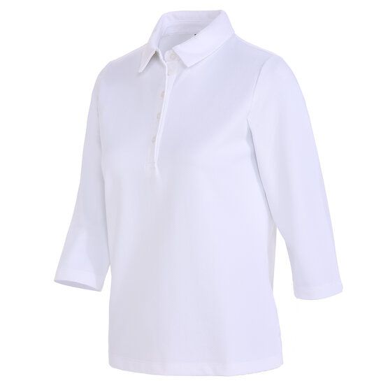 Valiente  Jaquard structure 3/4 sleeve polo white