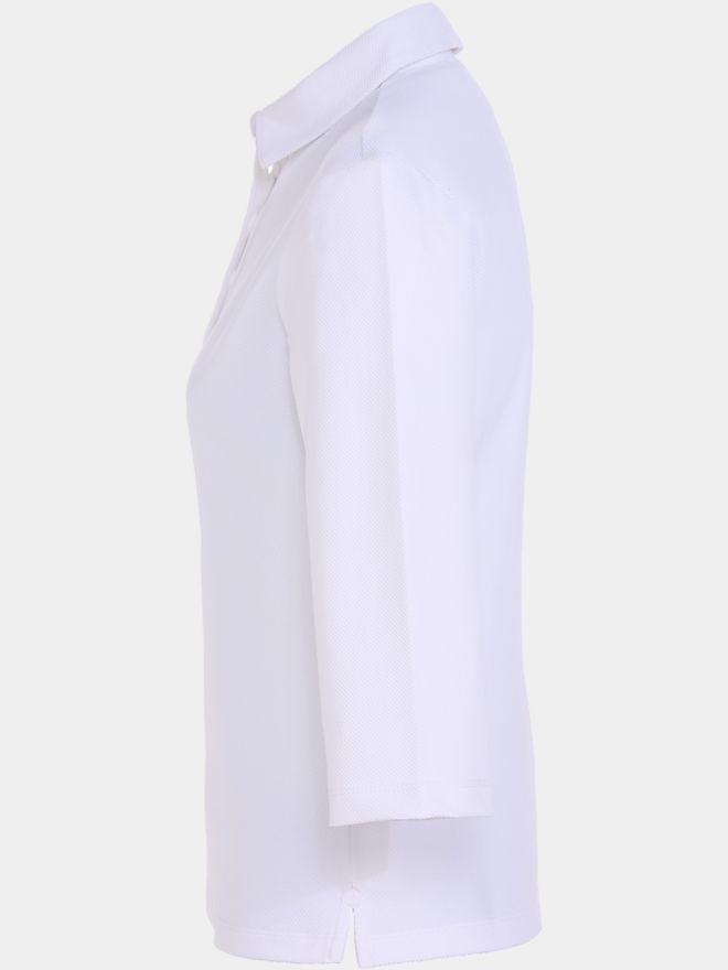 Valiente Jaquard-Struktur 3/4 Arm Polo weiß
