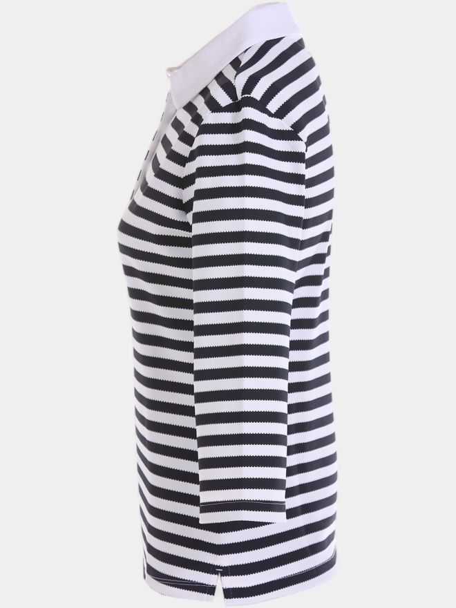 Valiente Jaquard-Streifen 3/4 Arm Polo navy