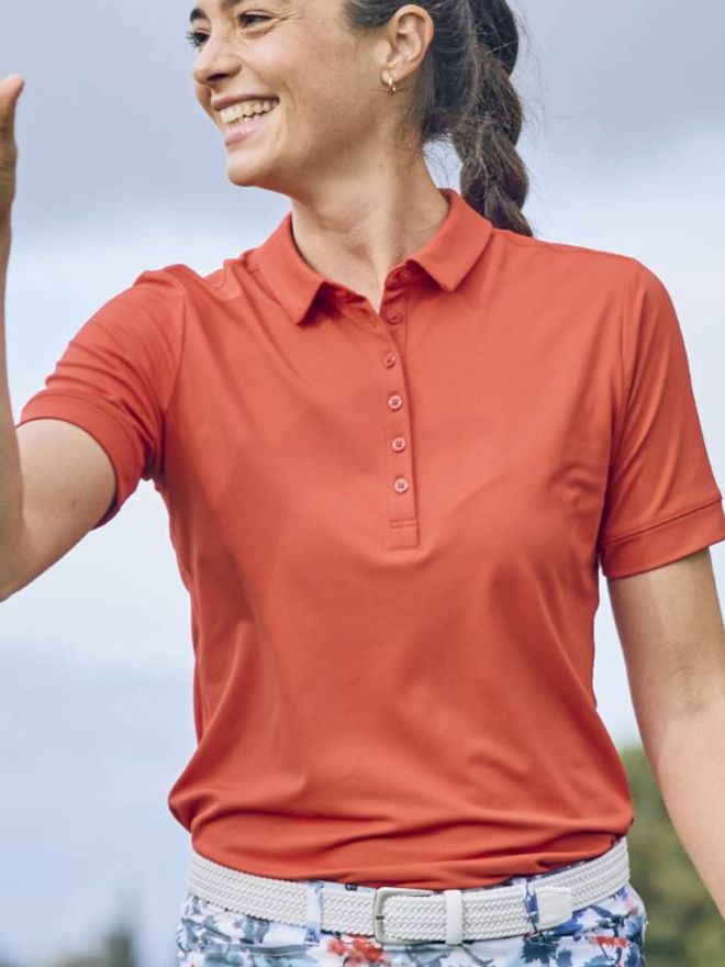 Valiente Funkční polokošile pique s polovičním rukávem červená