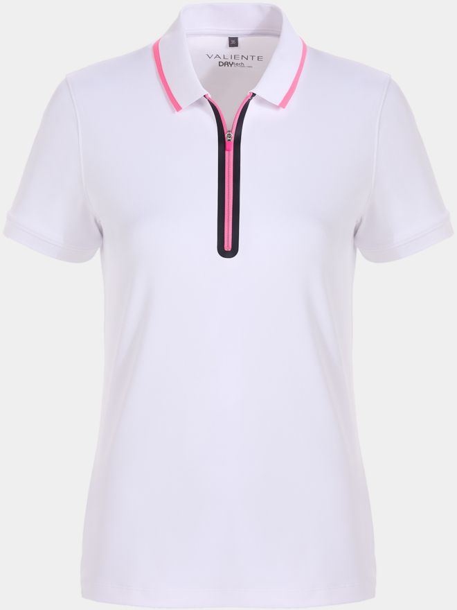 Valiente Funktions Pique Halbarm Polo weiß