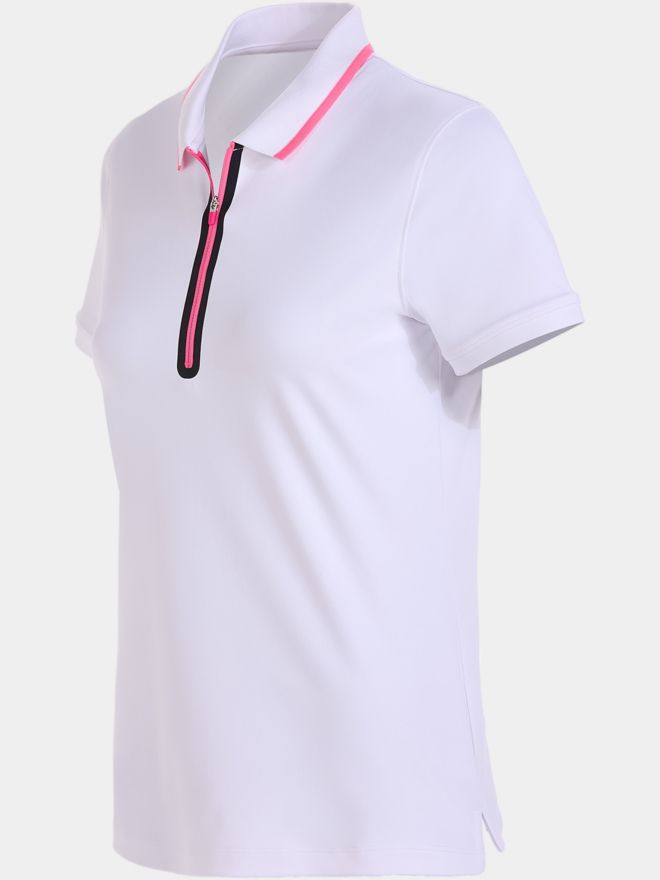 Valiente Funktions Pique Halbarm Polo weiß