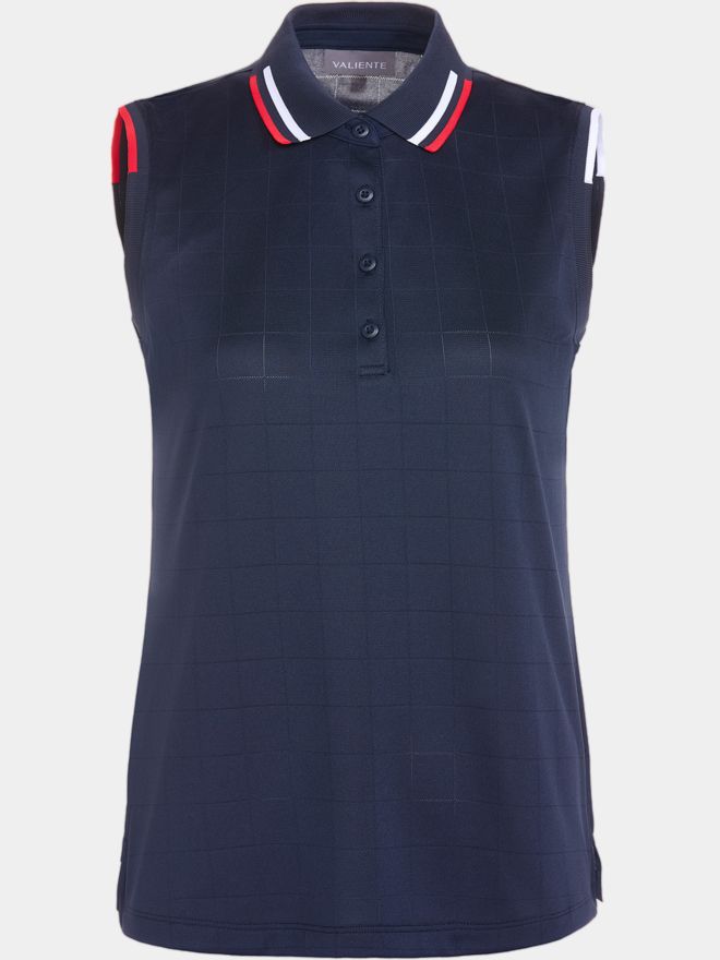 Valiente Jaquard-Struktur ohne Arm Polo navy