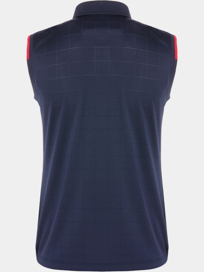 Valiente Jaquard-Struktur ohne Arm Polo navy