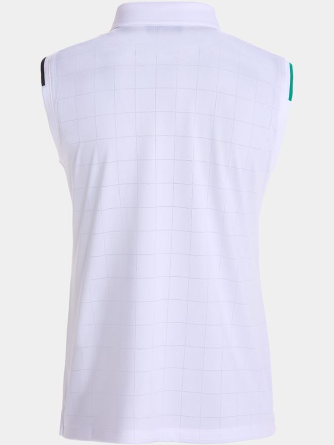 Valiente Jaquard-Struktur ohne Arm Polo weiß