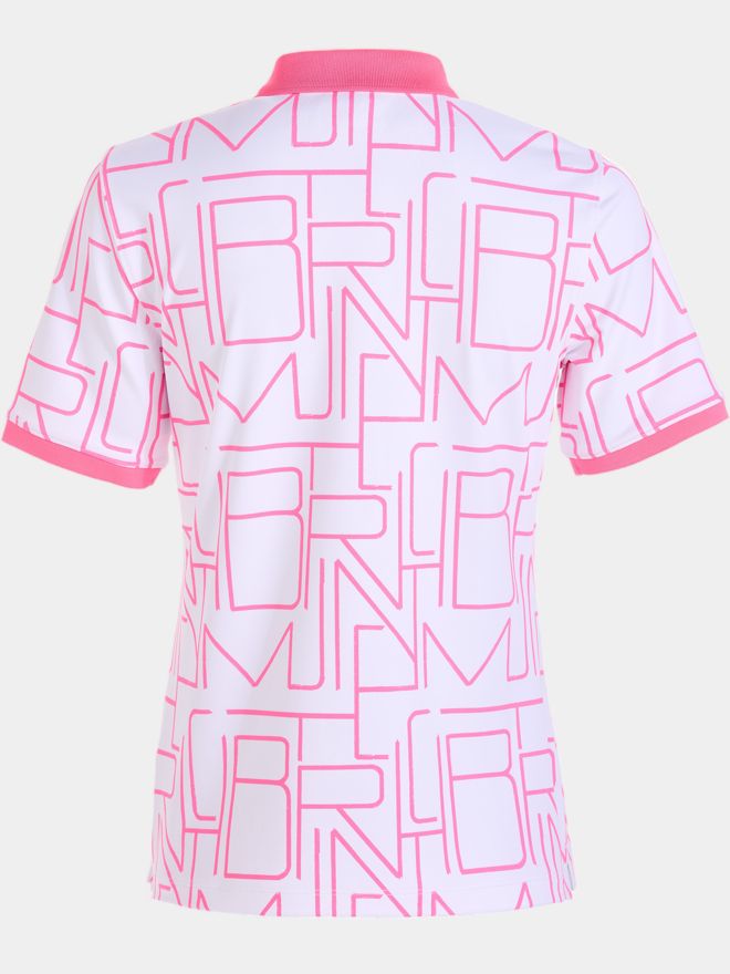 Valiente Druck Pique Halbarm Polo weiß