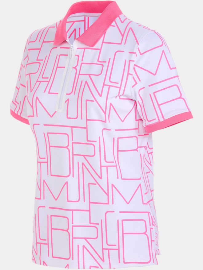 Valiente Druck Pique Halbarm Polo weiß