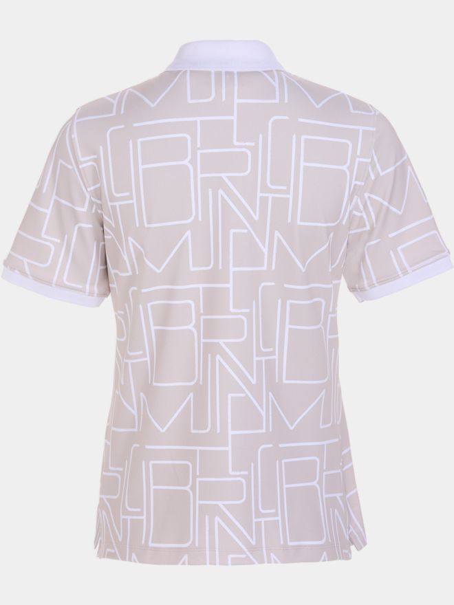 Valiente Druck Pique Halbarm Polo sand