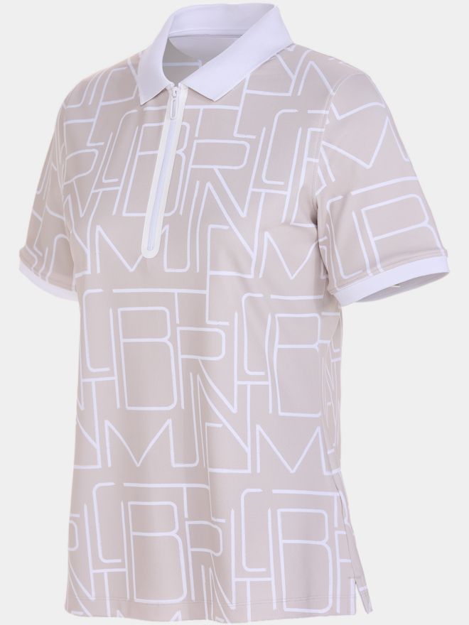 Valiente Druck Pique Halbarm Polo sand