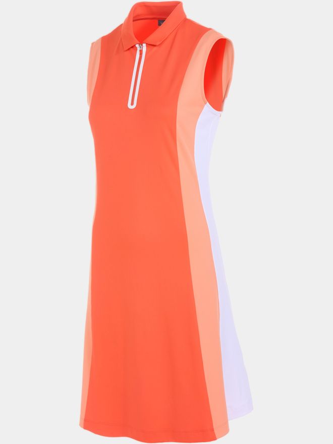Valiente Pique Colourblock ohne Arm Kleid koralle