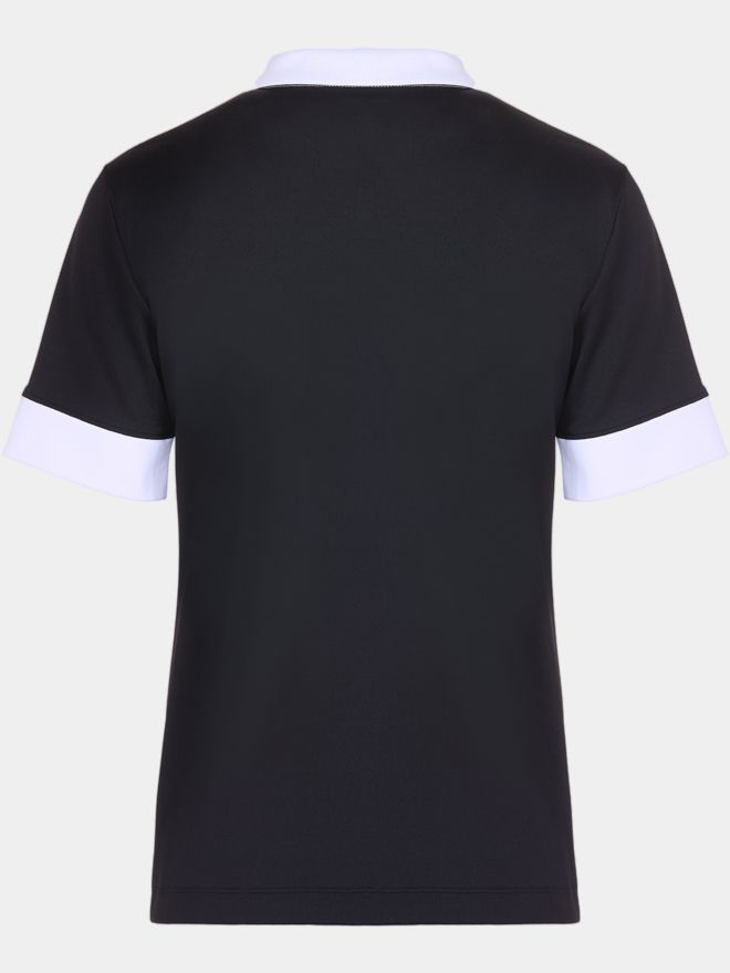 Valiente Funktions Pique laenger Halbarm Polo schwarz