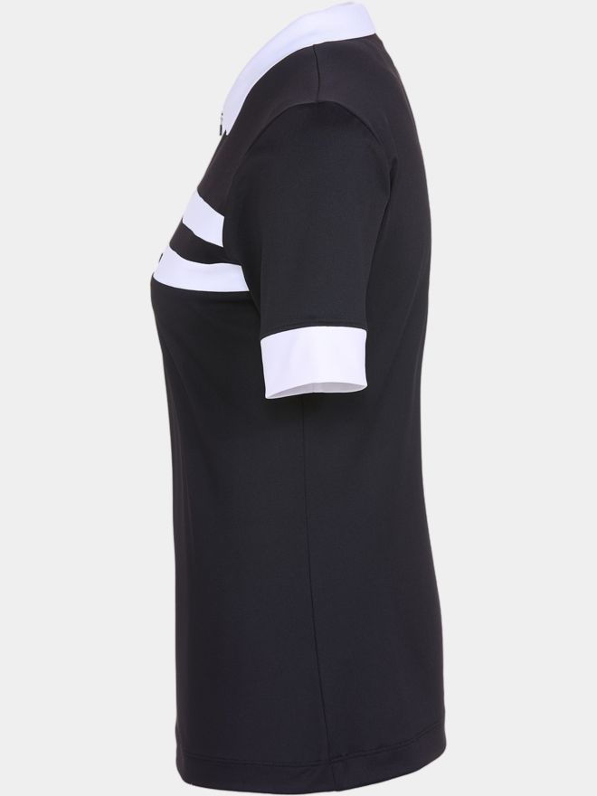 Valiente Funktions Pique laenger Halbarm Polo schwarz