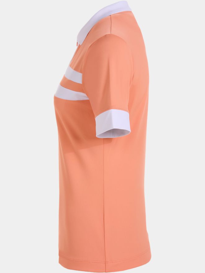 Valiente Funktions Pique laenger Halbarm Polo koralle