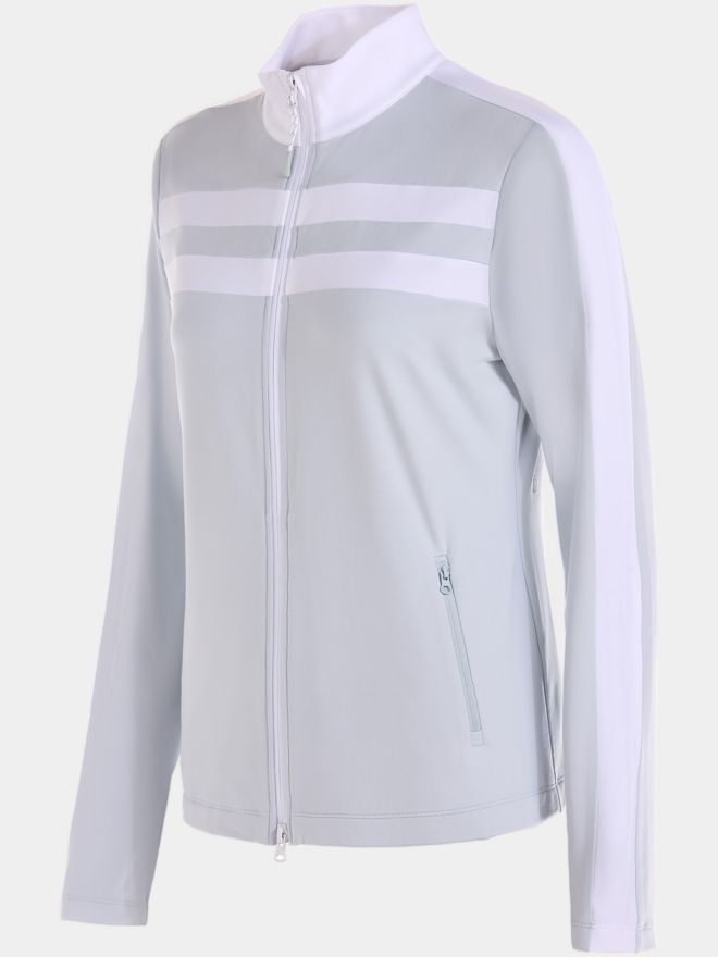 Valiente Colourblock Power- Stretch Jacke hellgrau