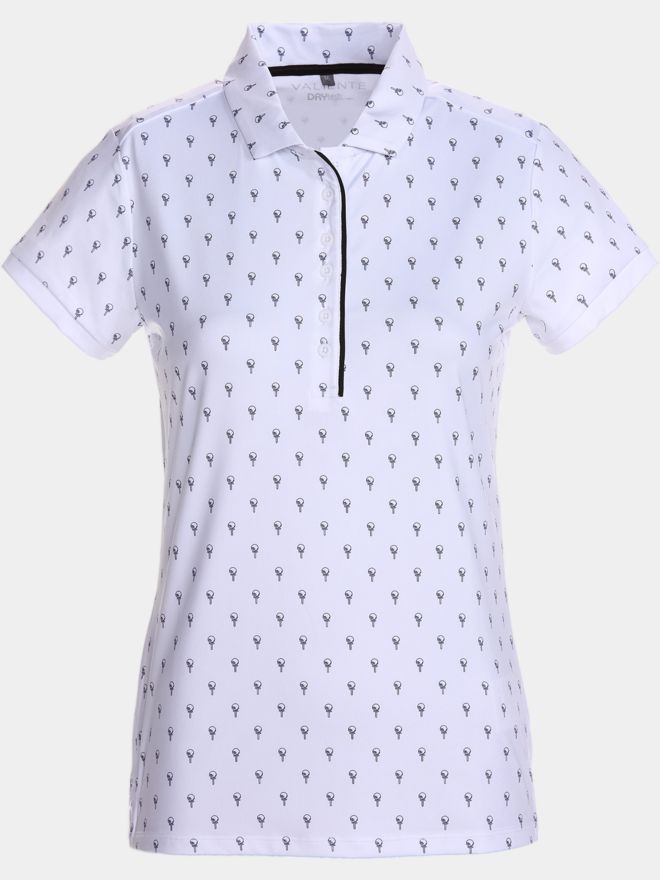 Valiente Druck Halbarm Polo weiß