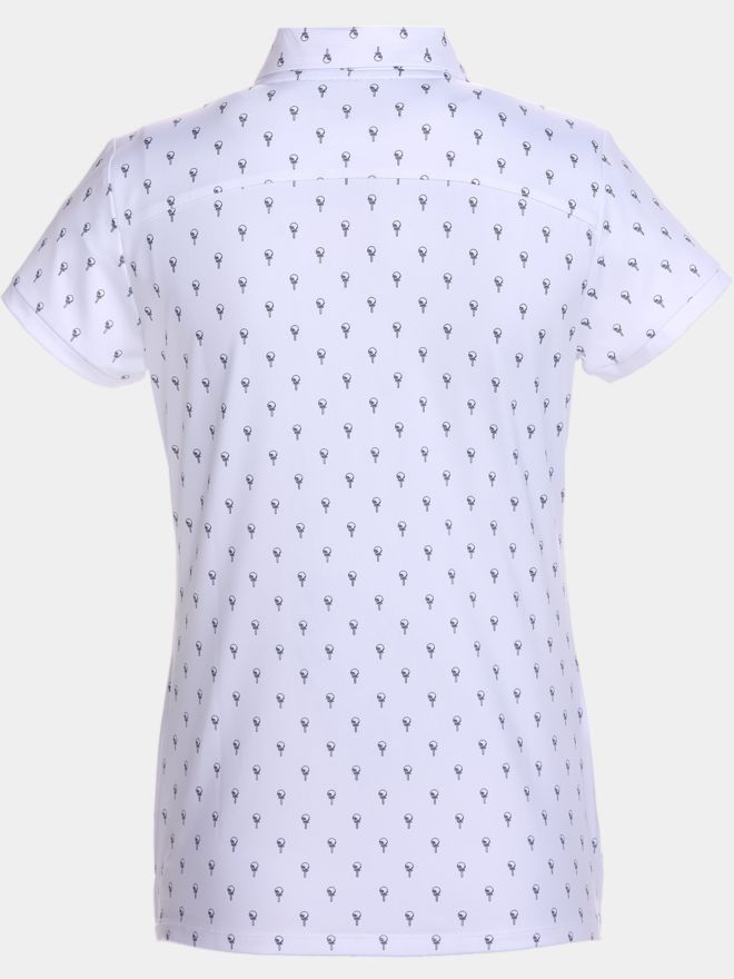 Valiente Druck Halbarm Polo weiß