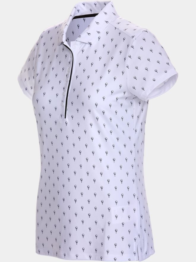 Valiente Druck Halbarm Polo weiß