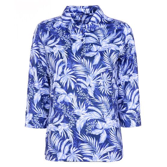 Valiente  Print 3/4 sleeve polo blue