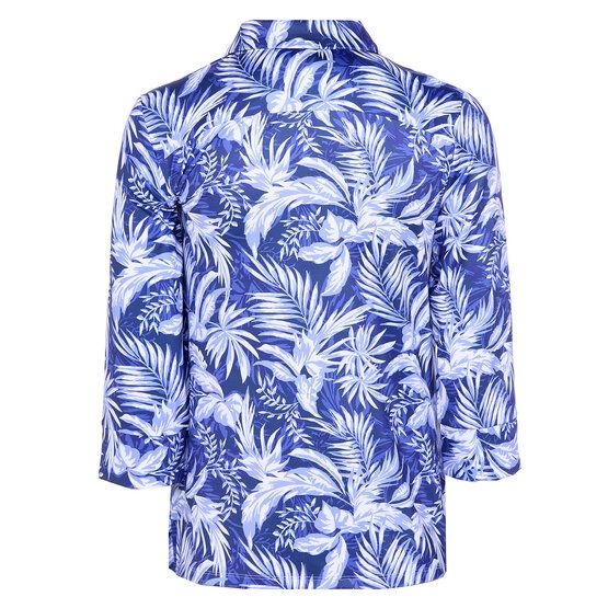 Valiente  Print 3/4 sleeve polo blue