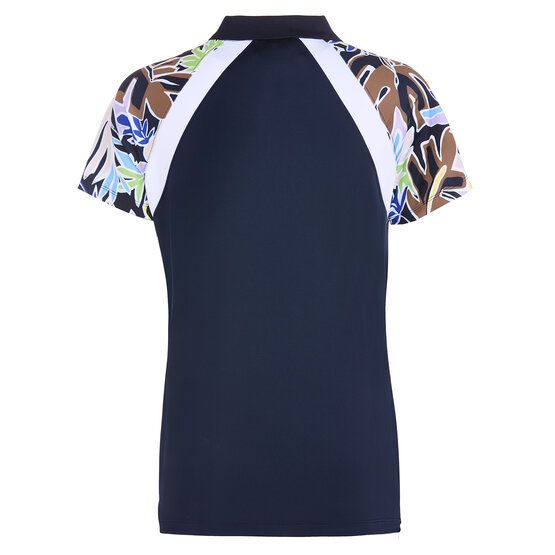 Valiente  Raglan print half-sleeve polo navy