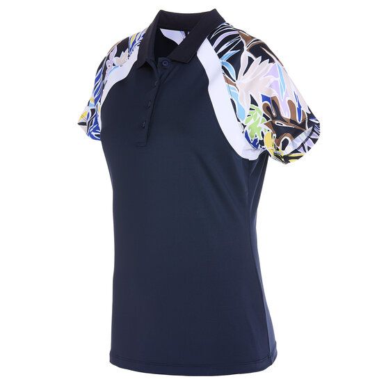 Valiente  Raglan print half-sleeve polo navy